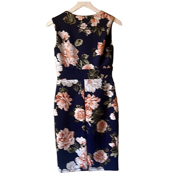 ENFOCUS Floral BodyCon Dress Navy Blue - Picture 3 of 5